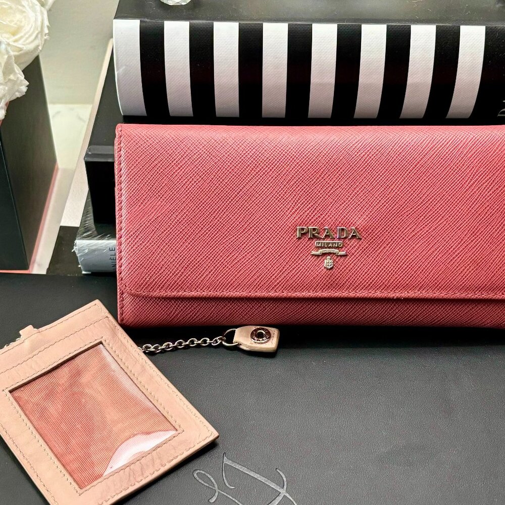 Prada Saffiano Lux Leather Continental Wallet